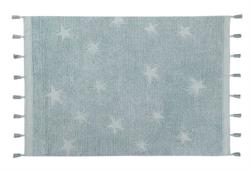 Lorena Canals Eksklusive børnetæpper Hippy stars Aqua blue 120 x 175 cm